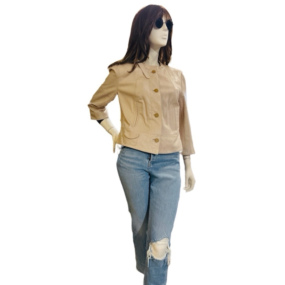 Ann Taylor Cream Size 10 Leather Jacket